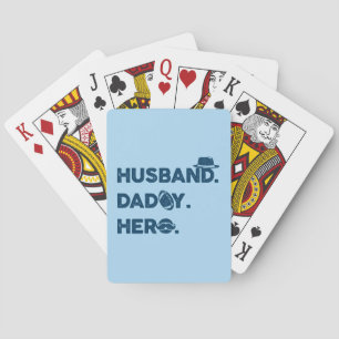 Husband. Daddy. Hero. Retro Graphic Playing Cards