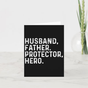 Husband Daddy Protector Hero Dad Fathers Day 2025  Card