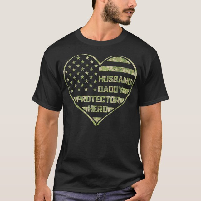 Husband Daddy Protector Hero Father’s Day Gift  T-Shirt (Front)