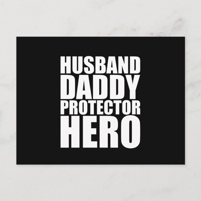 Husband Daddy Protector Hero Fathers Day  Postcard (Front)
