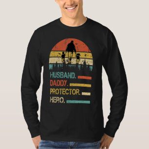 Husband Daddy Protector Hero Father's Day Vintage  T-Shirt