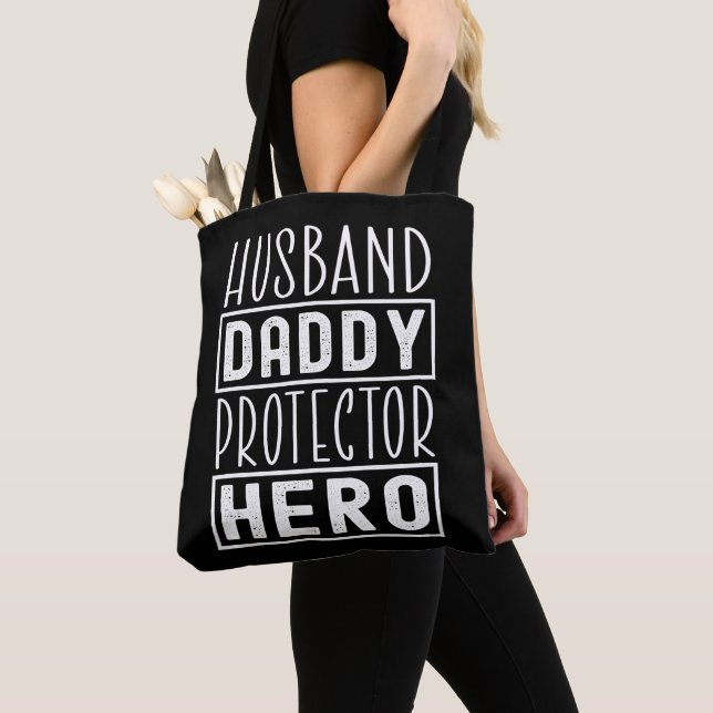 Husband Daddy Protector Hero Veteran Dad  Tote Bag (Close Up)