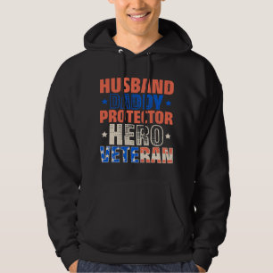 Husband Daddy Protector Hero Veteran Veteras Day 1 Hoodie