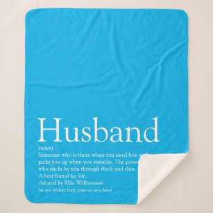 Husband Definition Modern Cool Fun Sky Blue Sherpa Blanket