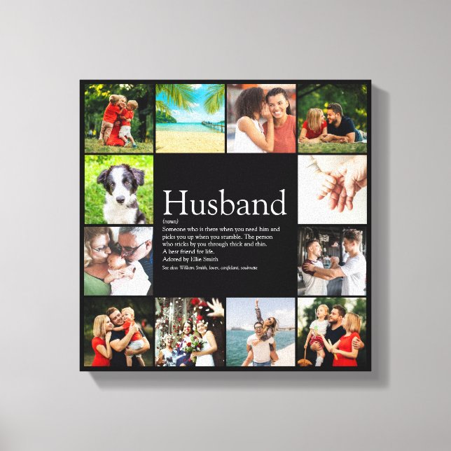 Husband Definition Quote Photo Collage Canvas Print (Front)