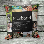 Husband Definition Quote Photo Collage Throw Pillow<br><div class="desc">Personalize for your special husband to create a unique gift for birthdays, anniversaries, weddings, Christmas or any day you want to show how much he means to you. A perfect way to show him how amazing he is every day. You can even customize the background to their favourite colour. Designed...</div>