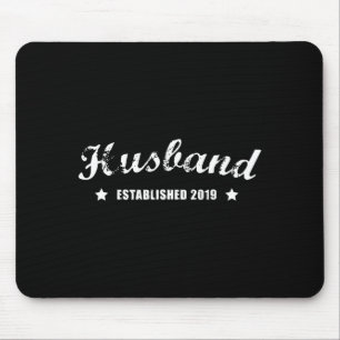 Husband Est 2019 Vintage Wedding Artwork Mouse Pad