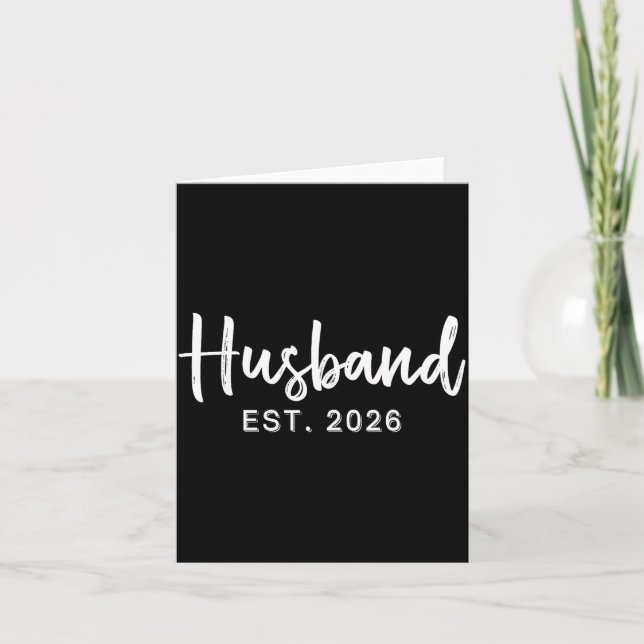 Husband Est 2026 Hubby Just Married Honeymoon Wedd Card (Front)