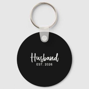 Husband Est 2026 Hubby Just Married Honeymoon Wedd Keychain