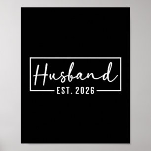 Husband Est 2026 Married Couple Wedding Honeymoon Poster