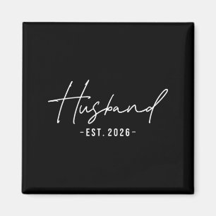 Husband Est 2026 Married Honeymoon Wedding Couples Magnet