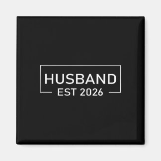 Husband Est 2026 Married Honeymoon Wedding Couples Magnet