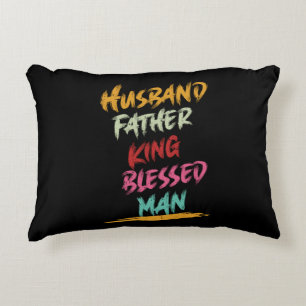Husband, Father, King, Blessed Man Father's Day Accent Pillow