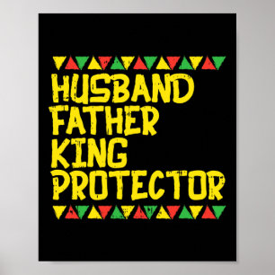 Husband Father King Protector Kente Black African  Poster