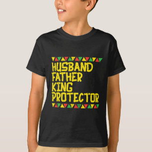 Husband Father King Protector Kente Black African  T-Shirt