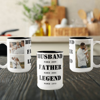 Husband Father Legend|3 Photos|Father's Day Mug