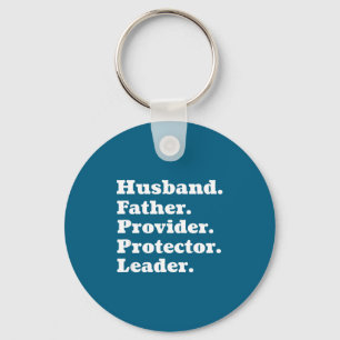 Husband Father Provider Protector Leader Artwork Keychain