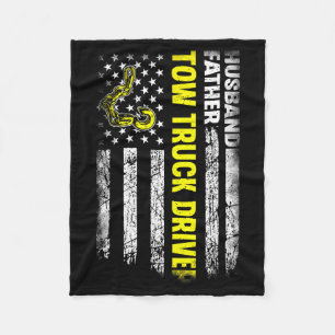 Husband Father Tow Truck Driver Fleece Blanket