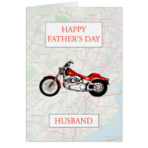 Husband Father's Day with Map and Motorbike