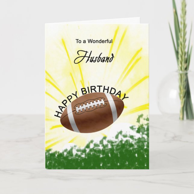 Husband Football Birthday Card (Front)
