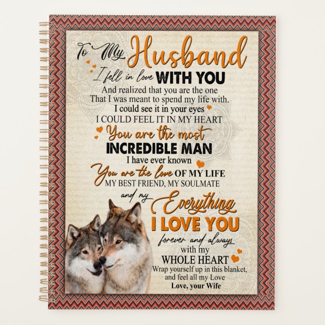 Husband Gift | Letter To My Husband From Wife Planner (Front)