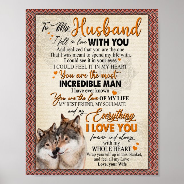 Husband Gift | Letter To My Husband From Wife Poster (Front)