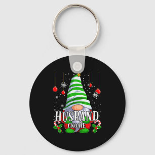 Husband Gnome Christmas Pajamas Matching Family Gr Keychain