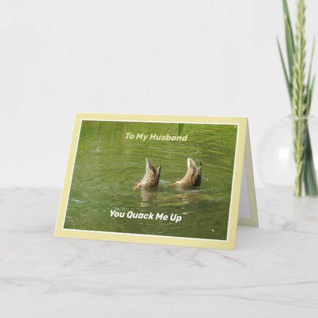 Husband Happy Anniversary Cute Funny Ducks Card (Front)