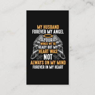 Husband Heaven Forever Angel Memory widow Hubby Business Card