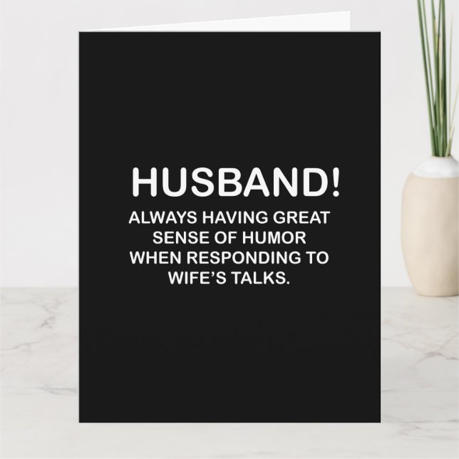 Husband Hubby Quote Funny Husband Card (Front)