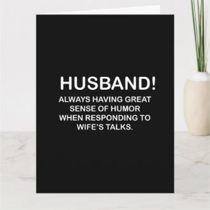 Husband Hubby Quote Funny Husband Card