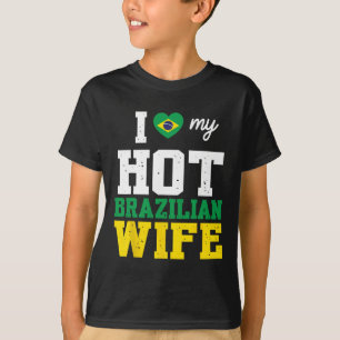 Husband I Love My Hot Brazilian Wife Married Day B T-Shirt