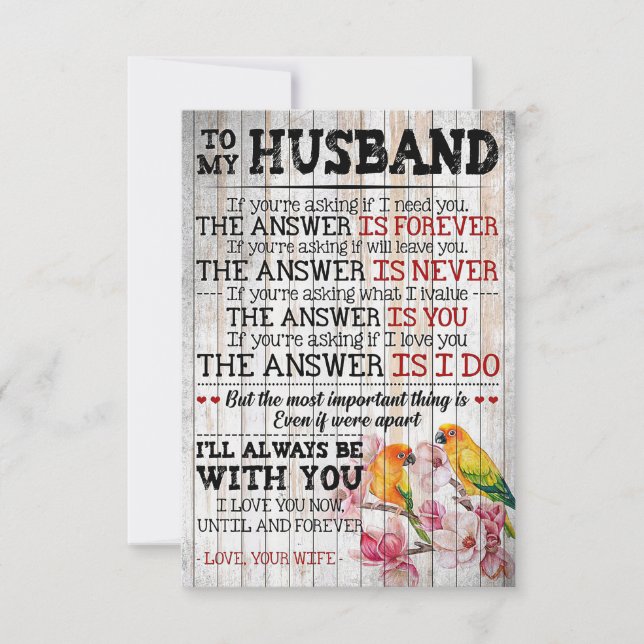 Husband I Will Always Be With Husband RSVP Card (Front)