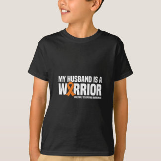 Husband Is A Warrior Ms Multiple Sclerosis Awarene T-Shirt