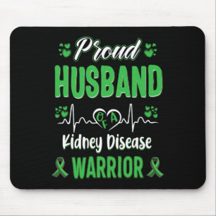 Husband Kidney Disease Warrior Awareness Ribbon Gr Mouse Pad