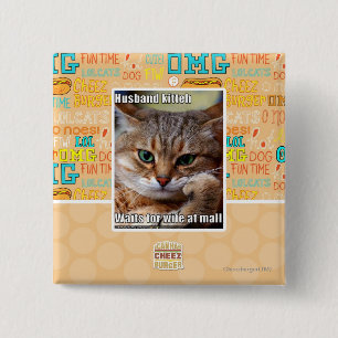 Husband Kitteh 2 Inch Square Button