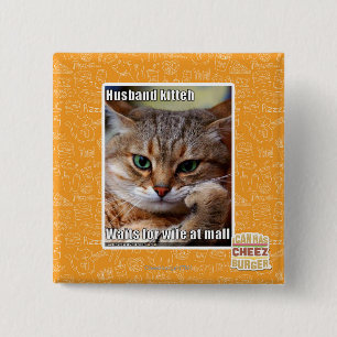 Husband Kitteh 2 Inch Square Button