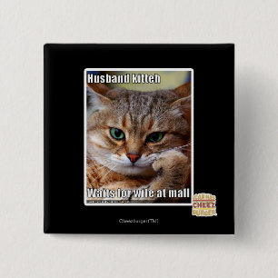 Husband Kitteh 2 Inch Square Button