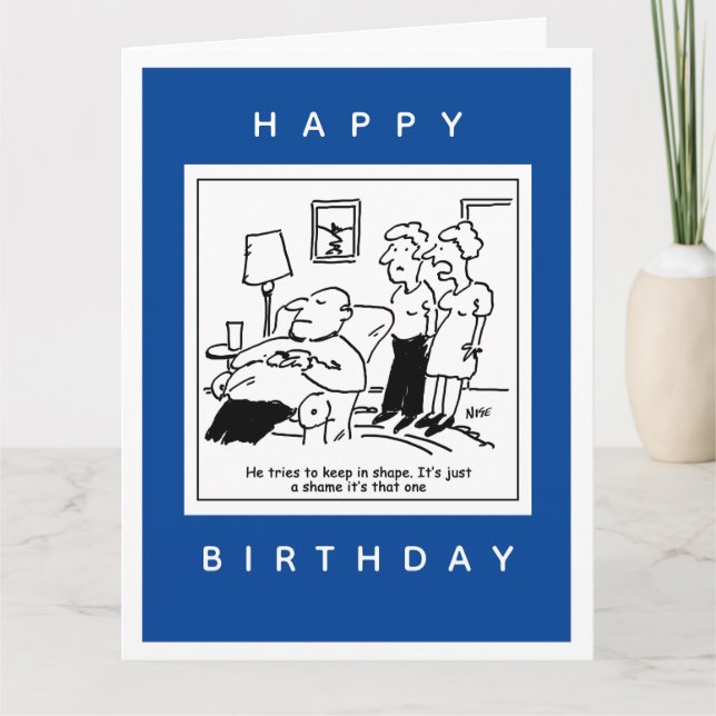 Husband likes to keep in shape Cartoon Card (Front)