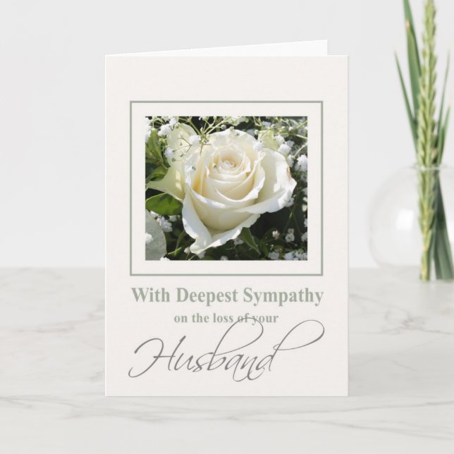 Husband loss Rose sympathy Card (Front)