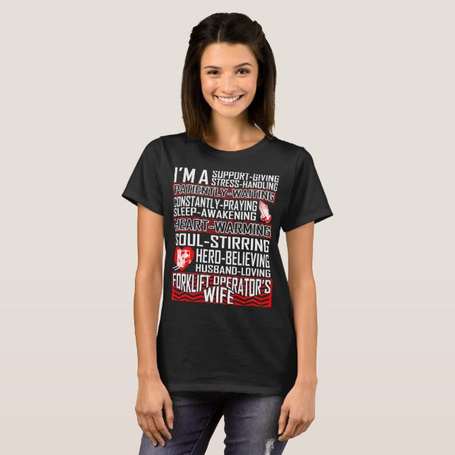 Husband Loving Forklift Operator Wife Tshirt (Front Full)