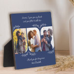 Husband Loving Words 3 Vertical Photo Collage Plaque<br><div class="desc">Stylish photo plaque gift for your husband, partners or someone special or it's just as easy to personalize for a family member. The photo template displays 3 of your favourite photos in vertical format with rounded corners. Lettered with loving wording in clear, handwritten script, which reads "[name] I gave you...</div>