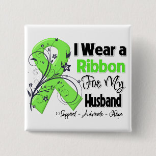 Husband - Lymphoma Ribbon 2 Inch Square Button
