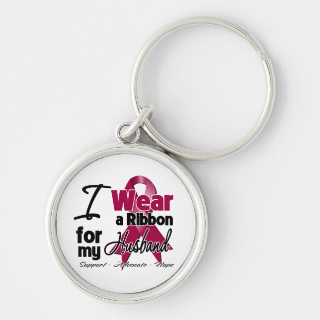 Husband - Multiple Myeloma Ribbon Keychain (Front)
