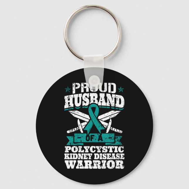 Husband Of A Polycystic Kidney Disease Warrior Pkd Keychain (Front)