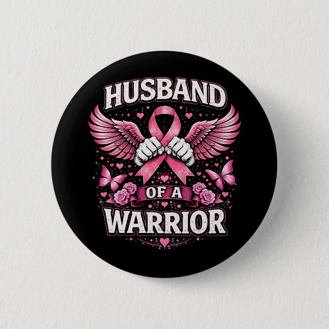 Husband of a Warrior 2 Inch Round Button (Front)