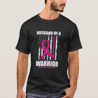 Husband of A Warrior American Flag Breast Cancer A T-Shirt