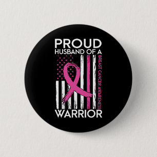 Husband Of A Warrior Breast Cancer Support Squad 2 Inch Round Button