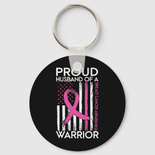 Husband Of A Warrior Breast Cancer Support Squad  Keychain