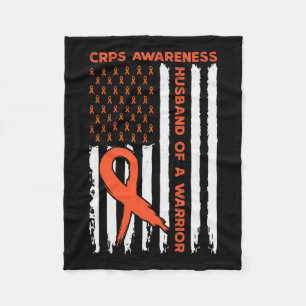 Husband Of A Warrior Crps Awareness Month Orange R Fleece Blanket